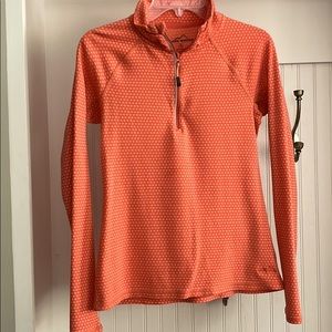 Eddie Bauer orange 1/4 zip long sleeve activewear